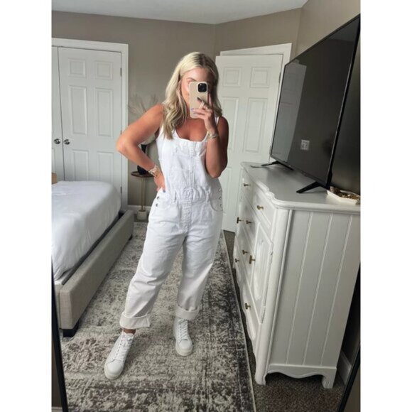 FREE PEOPLE We the Free Ziggy Denim Overalls in Wash Parchment Size Medium - Picture 3 of 15